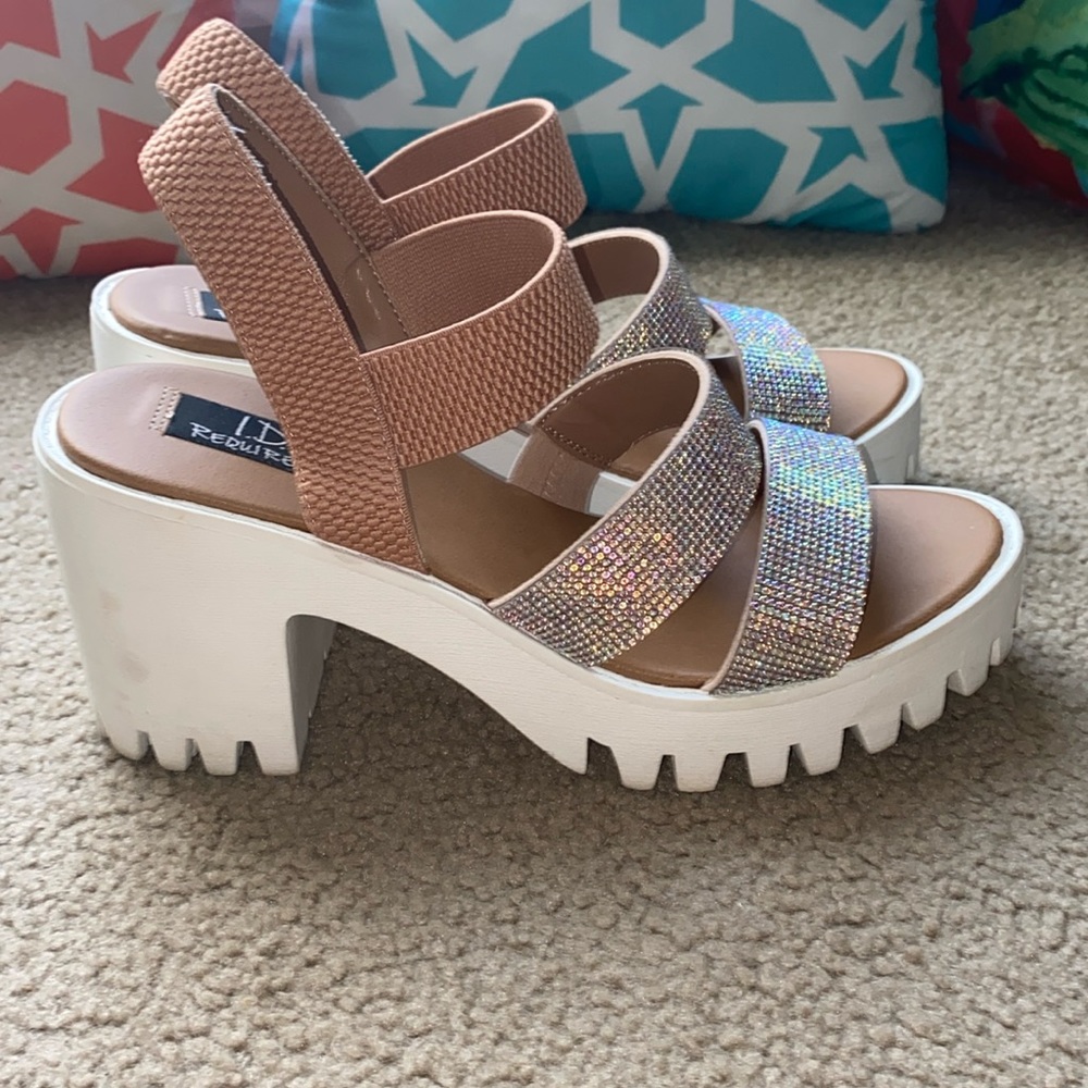 Brown and Silver Platform Heels